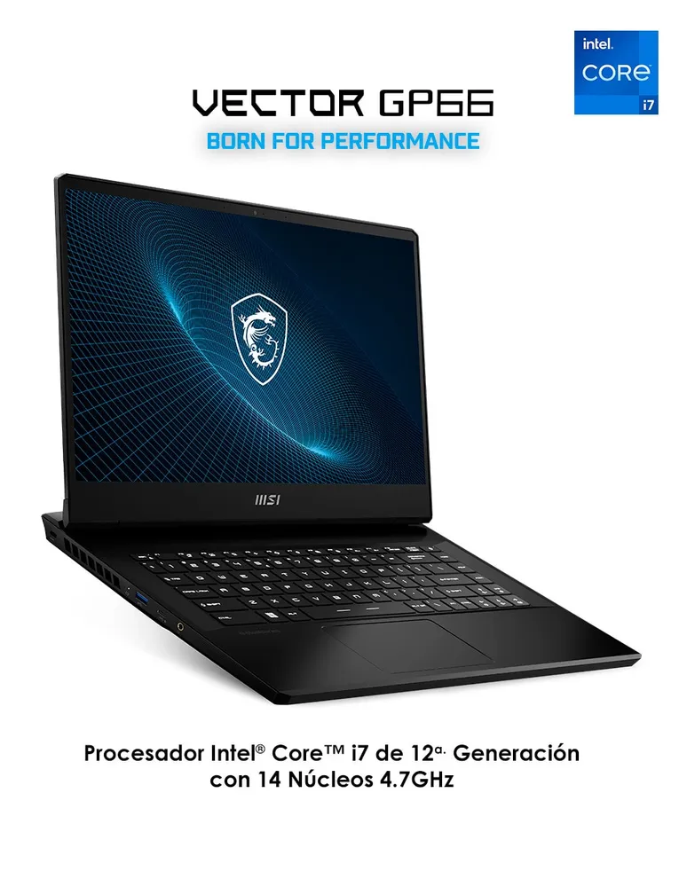 Laptop Gamer MSI Vector GP66 12UEO 15.6 Pulgadas Full HD 240Hz Intel Core i7 NVIDIA GeForce RTX 3060 32 GB RAM 1 TB SSD