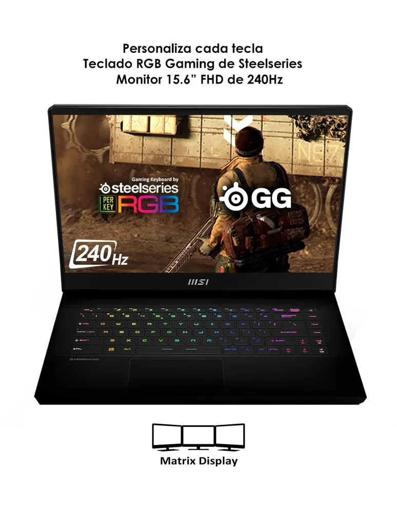 Laptop Gamer MSI Vector GP66 12UEO 15.6 Pulgadas Full HD 240Hz Intel Core i7 NVIDIA GeForce RTX 3060 32 GB RAM 1 TB SSD