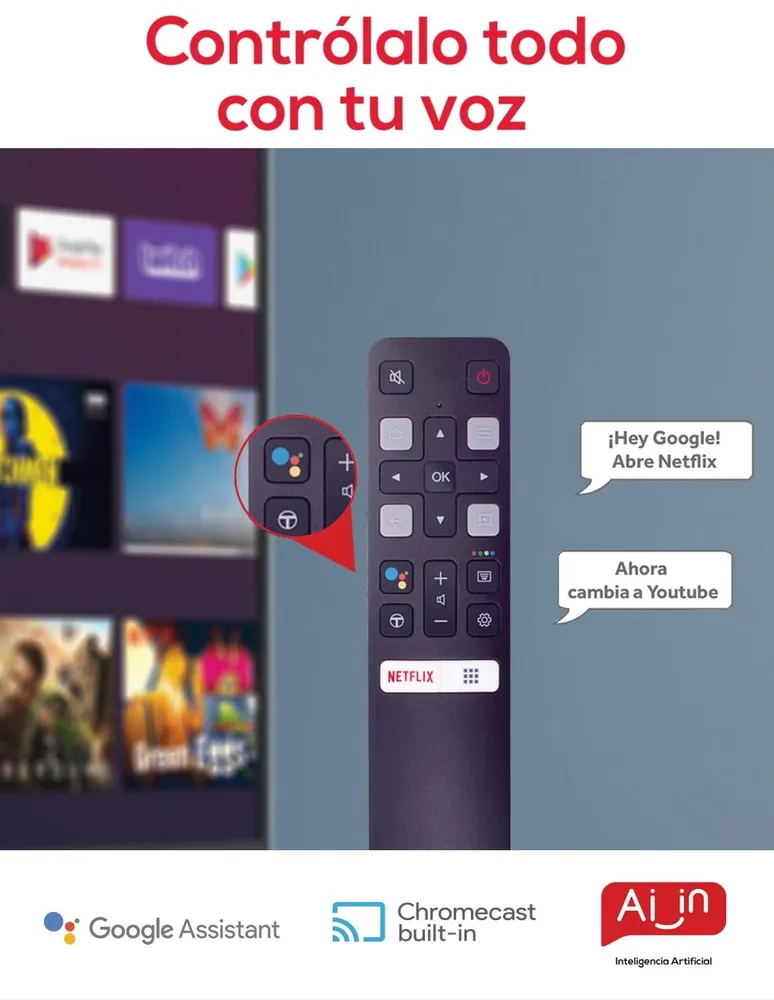 Pantalla Smart TV TCL LED de 32 pulgadas HD 32A345 con Android TV