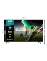 Pantalla Hisense LED smart TV de 75 pulgadas 4K/Ultra HD 75a6h con Google TV