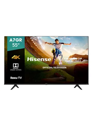 Pantalla Hisense LED smart TV de 55 pulgadas 4K/DOLBY ATMO 55A7GR con Roku