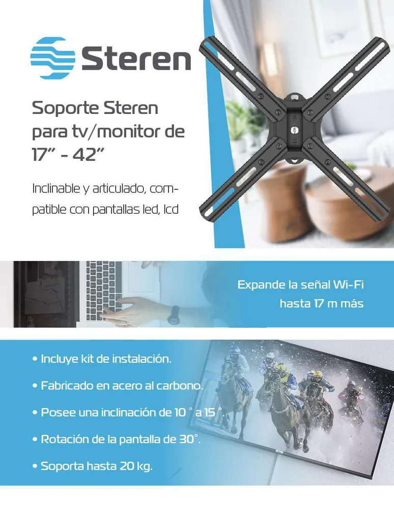 SOPORTE PARA TV 17 A 42, CON BRAZO ARTICULADO STEREN