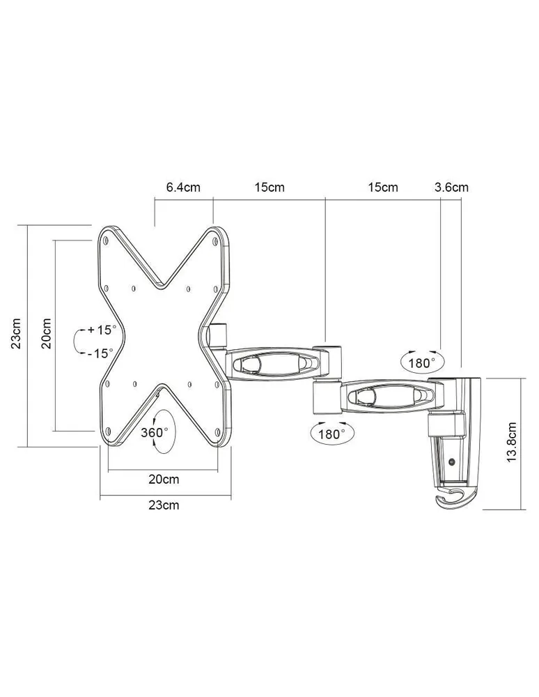 Soporte de Pared Manhattan para Pantalla 23 cm x 23 cm