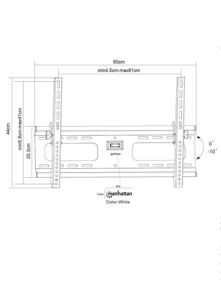 Soporte de Pared Manhattan para Pantalla 65 cm x 44 cm