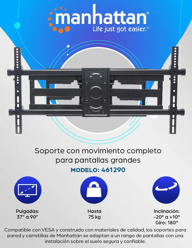  Manhattan Soporte de pared para TV – Se adapta a la