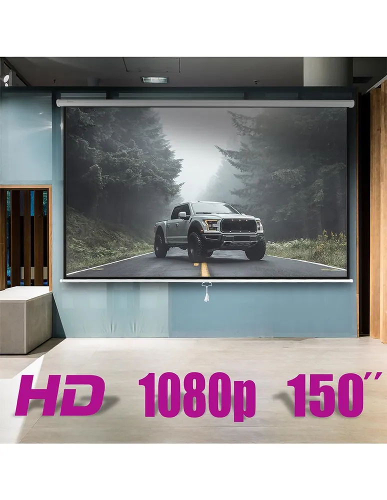 Pantalla de proyector, pantalla de proyección eléctrica en el techo, 100  120 150 3D gris plateado para proyección 3D (Talla: 120 Inch) (150 Inch)