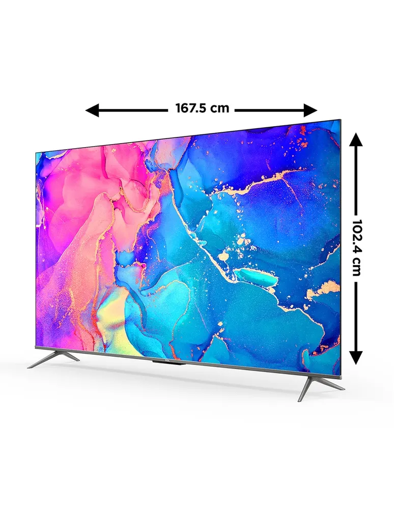 Pantalla TCL QLED smart TV de 75 pulgadas 4K 75T554 con Google TV