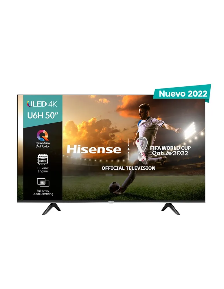 Pantalla Hisense Uled Smart TV de 50 pulgadas qhd 50u6h con Google tv