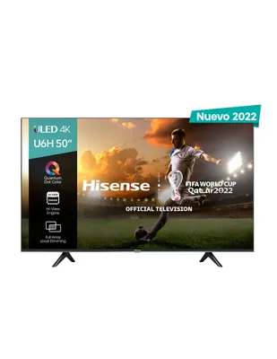 Pantalla Hisense Uled Smart TV de 50 pulgadas qhd 50u6h con Google tv