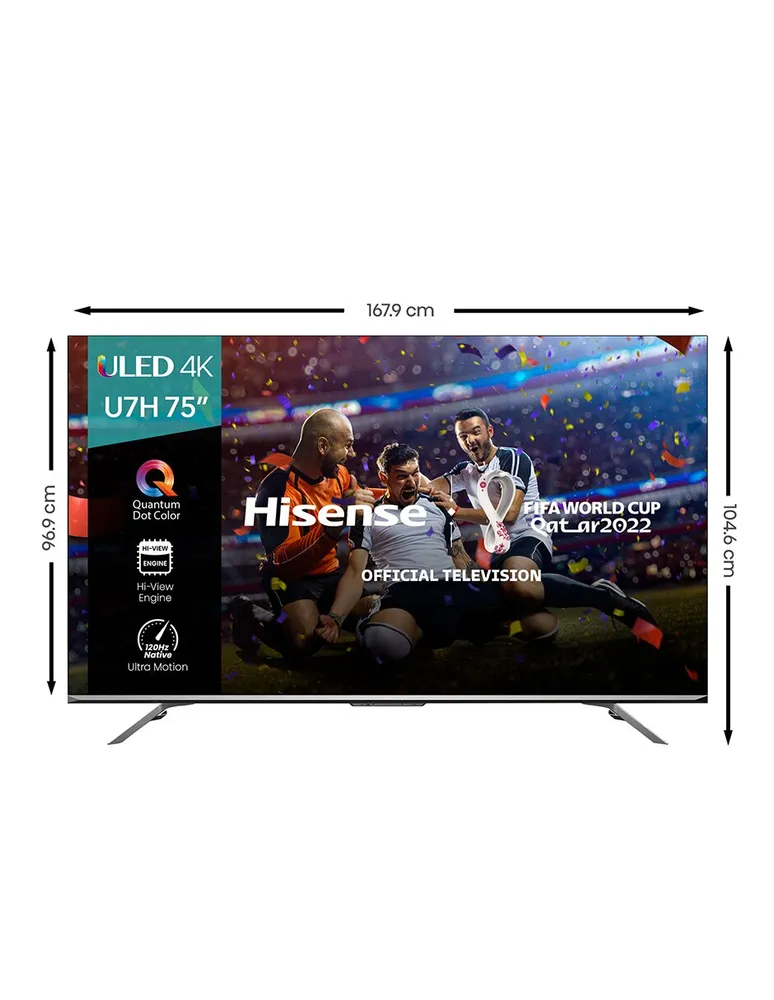 Pantalla Hisense ULED 75U7h smart TV de 75 pulgadas 4K/UHD con google TV