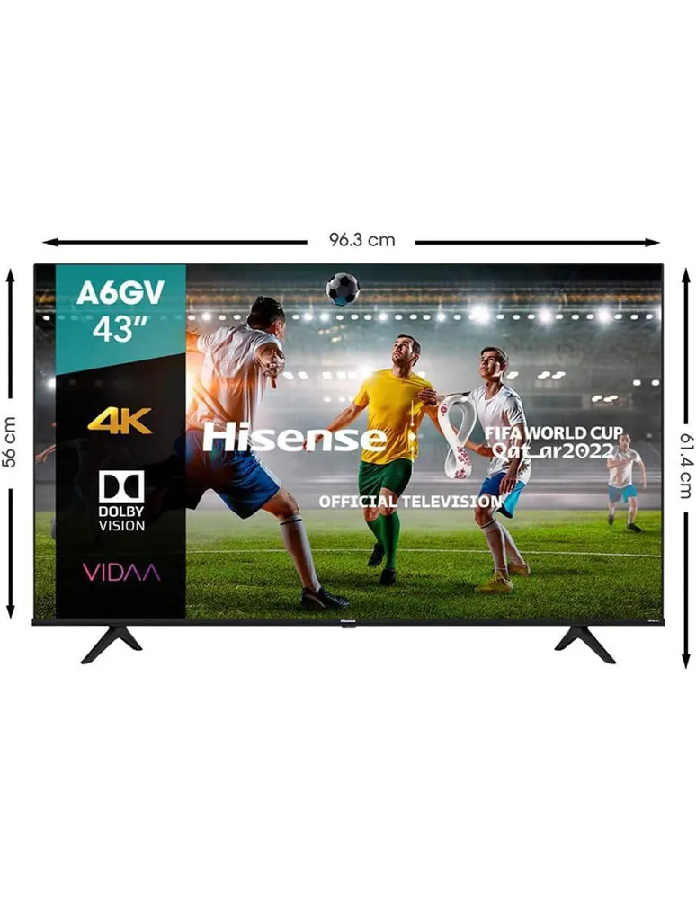 Pantalla Hisense LED Smart TV de 43 Pulgadas 4K/UHD 43A6GV con Android TV