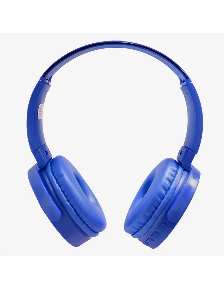 Mitzu® Audífonos Bluetooth antiruido de diadema ajustable 180°, azul