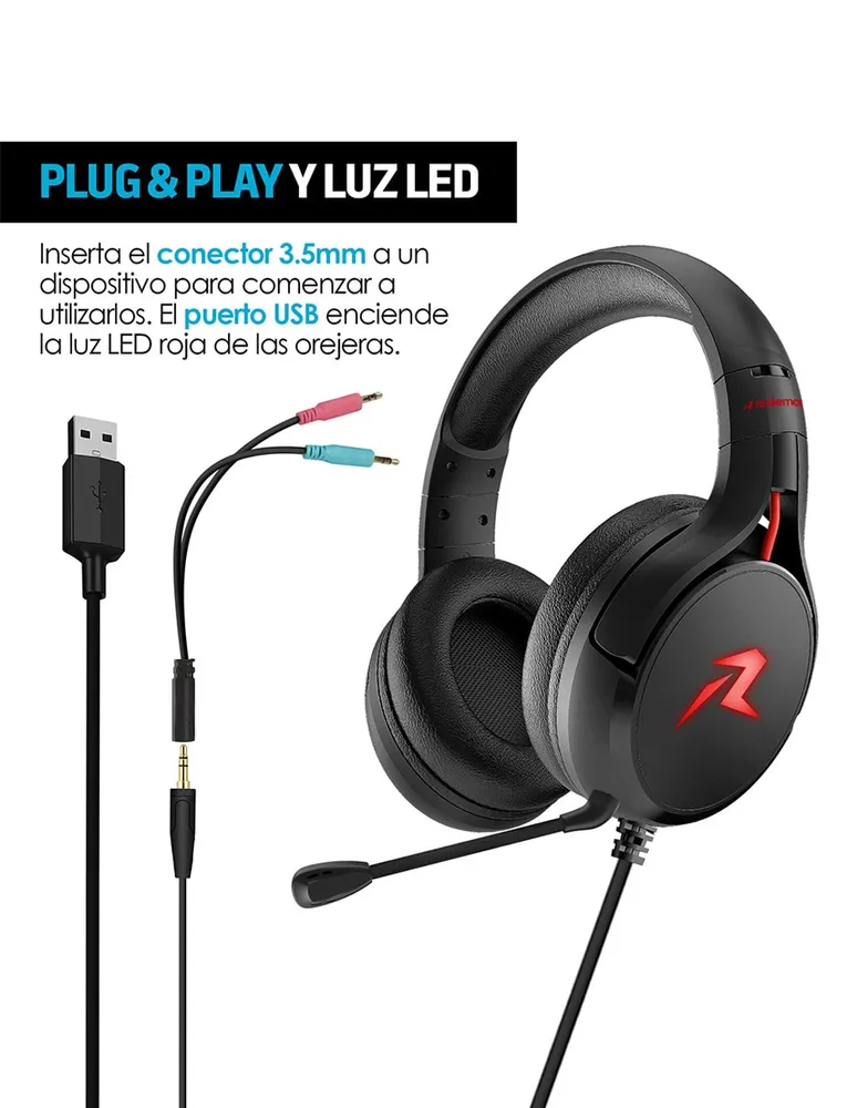 Audífonos Gamer Redlemon 80326 Alámbricos con Cancelación de Ruido