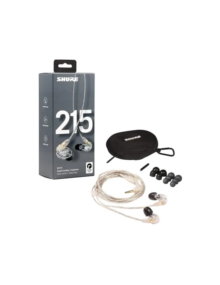 Audífonos In-Ear Shure SE215-CL Alámbricos con Cancelación de Ruido