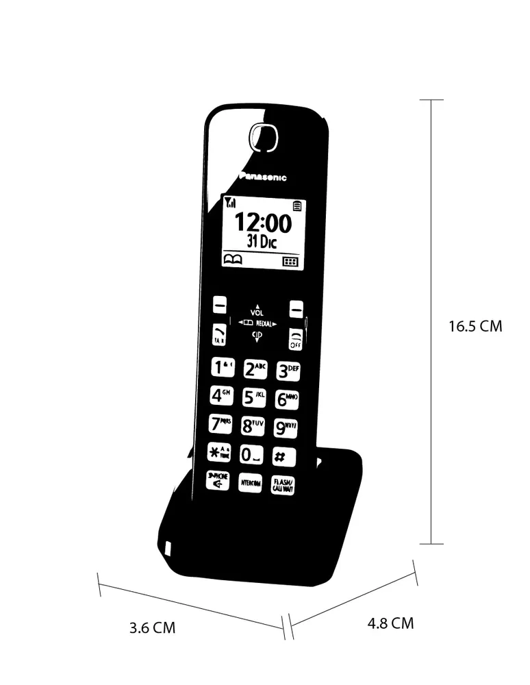 Teléfono Inalámbrico Panasonic KX-TGB112MEB Negro