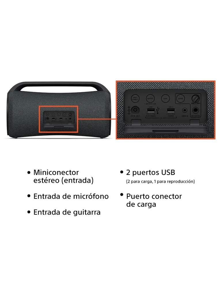 Bocina Portátil Sony SRS-XV900 Alámbrica e Inalámbrica