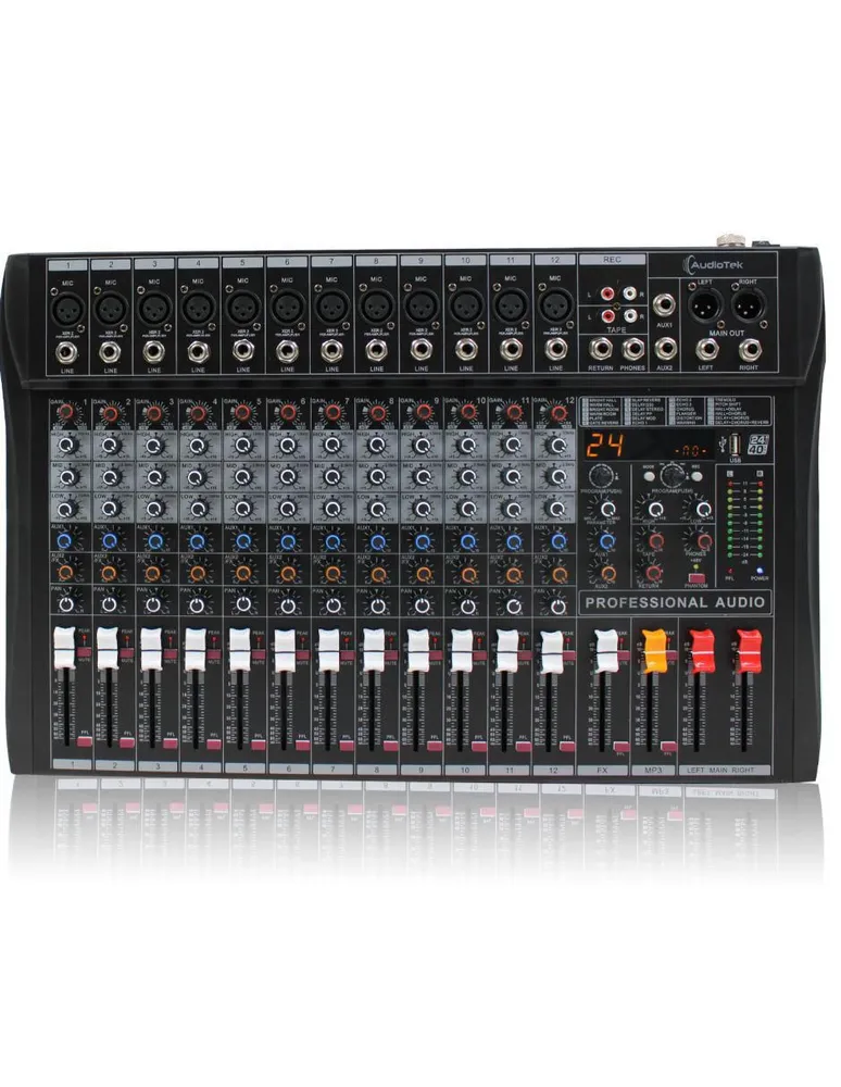 Mezcladora de Audio DJ Audiotek MKZ-MEZCL12CHNEG