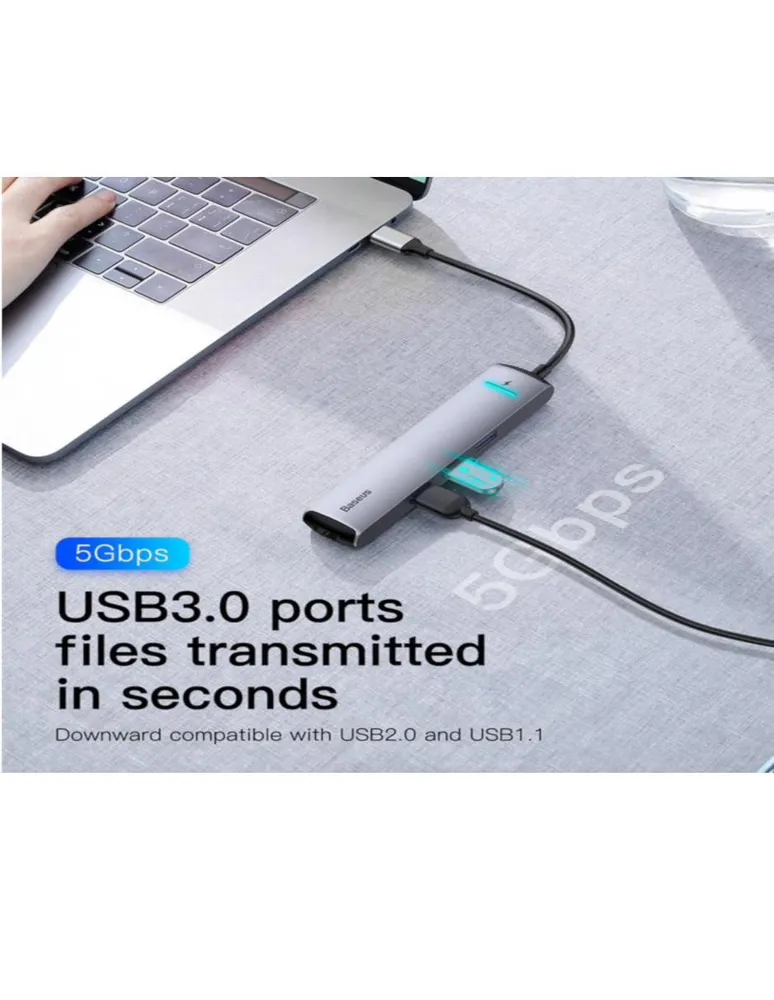 Adaptador Hub Tipo C a USB 3.0 Baseus CAHUB-J0G