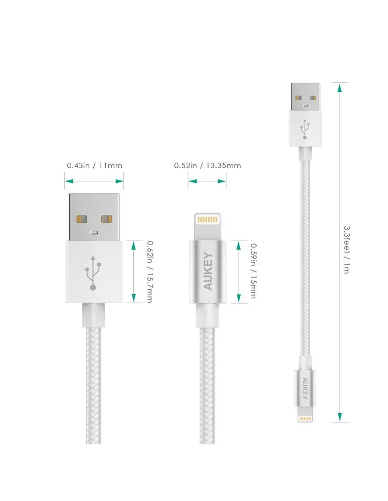 Cable Lightning Aukey a USB A de 1.2 m