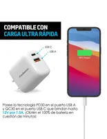 Cargador de Carga Rápida para Celular Tablet USB y USB C 12V-1.5A Redlemon