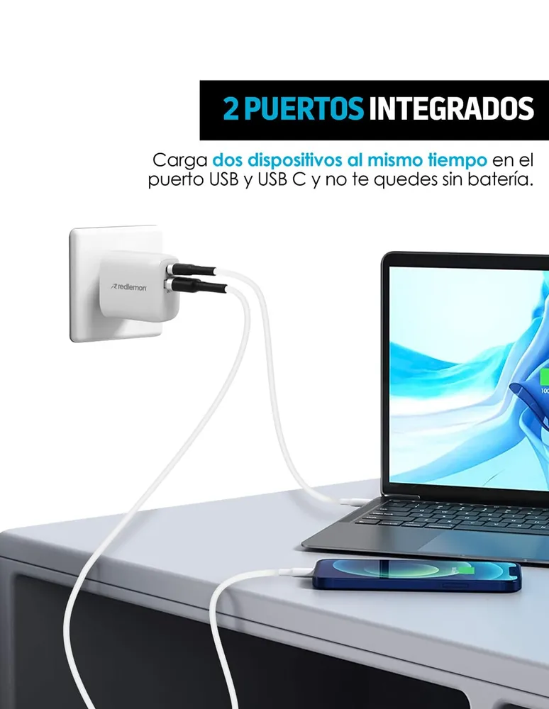 Cargador Nintendo Switch y Switch Lite de Pared (USB C) Redlemon.