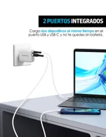 Cargador de Carga Rápida para Celular Tablet USB y USB C 12V-1.5A Redlemon