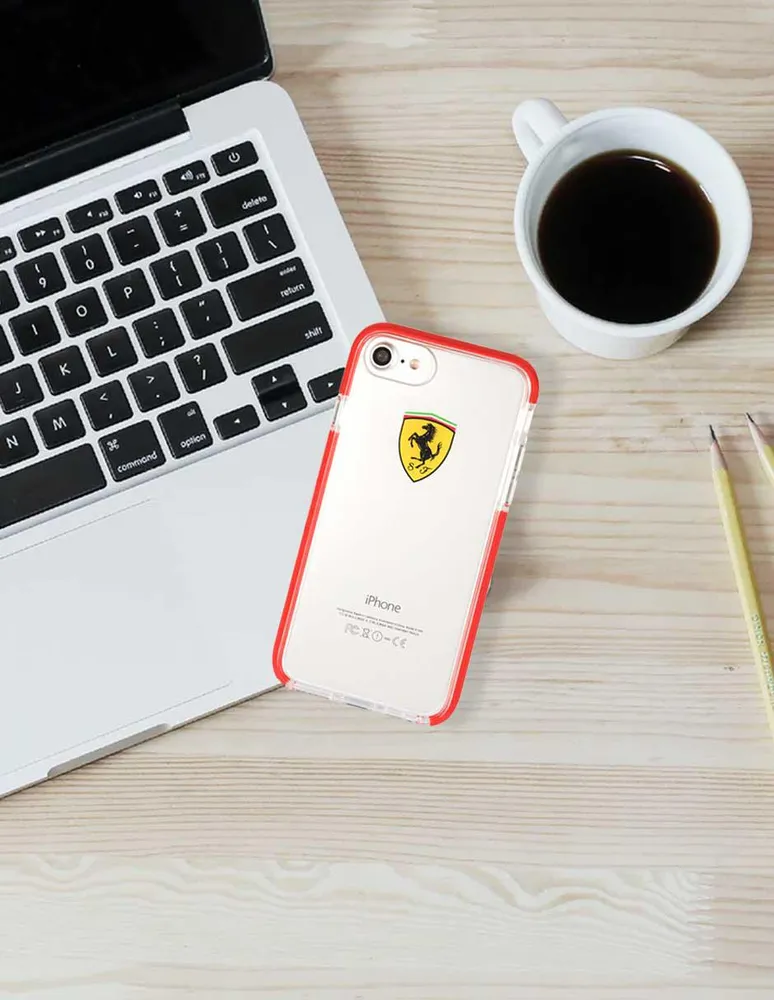 Forro/ Funda Ferrari logo amarillo silicon Rojo iPhone Xr