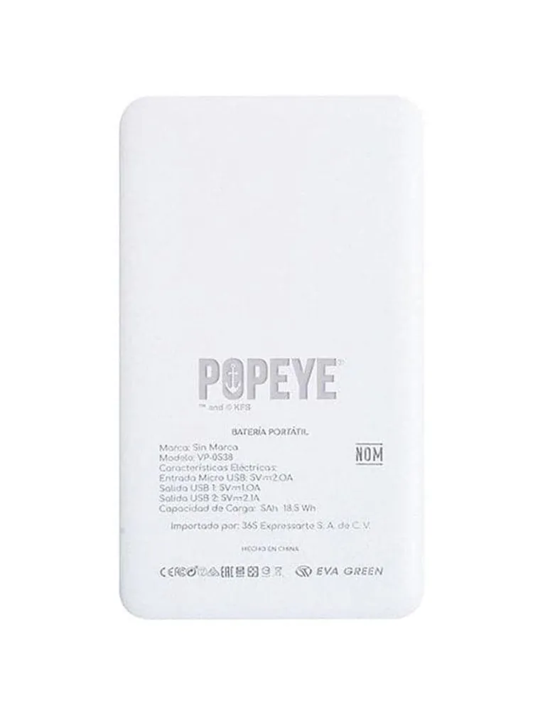 Batería Externa Portátil Popeye 2 USB VG-0538- 500 mAh