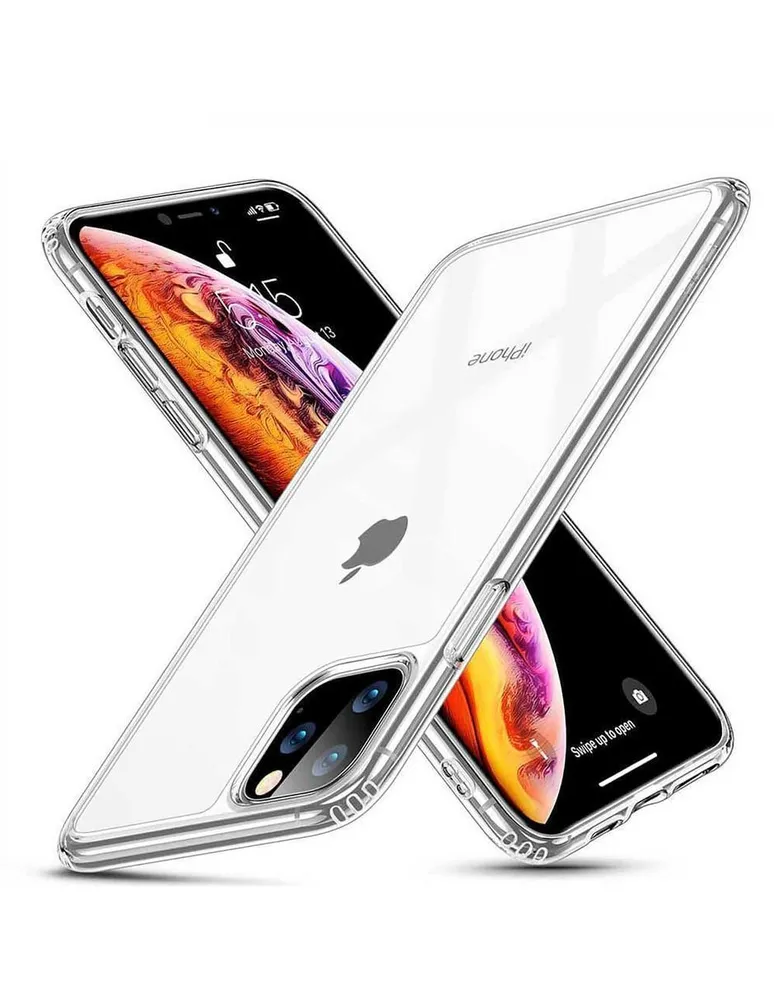 BASE MALL Funda para iPhone 11 Pro Max con protector de pantalla de vidrio  templado y protector de lente de cámara, funda protectora transparente