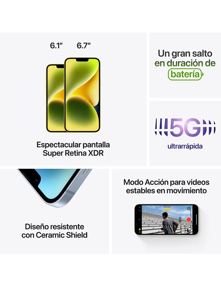Apple iPhone 14 6.1 pulgadas Super retina XDR Desbloqueado