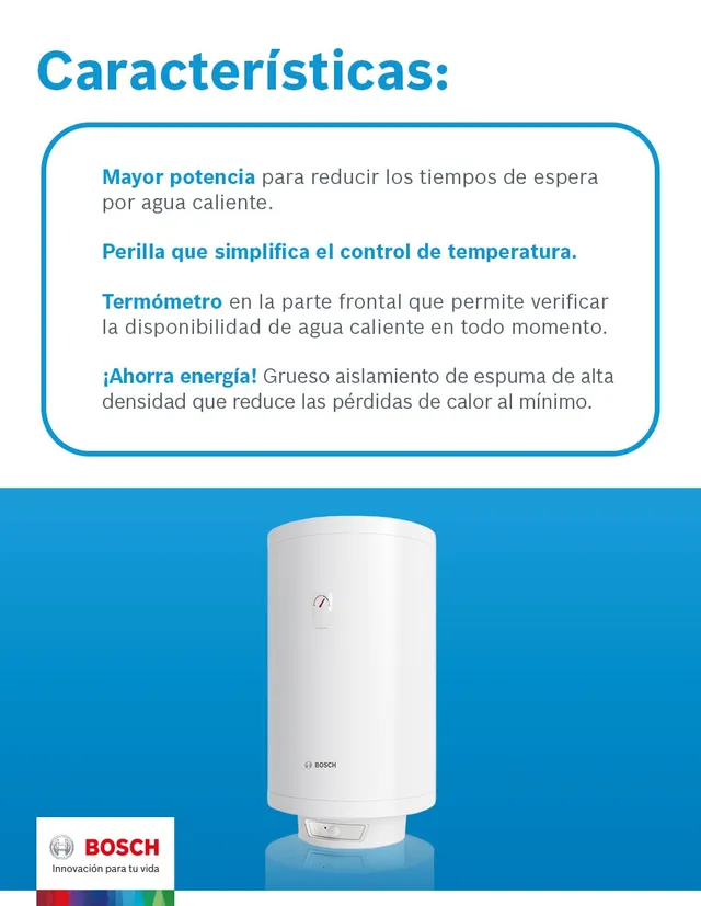 Calentador De Agua Eléctrico Bosch Tronic 4000t 50 Litros