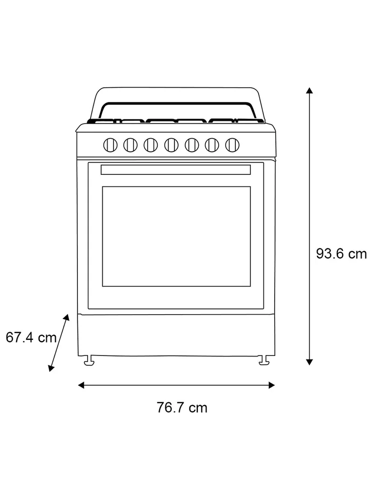 Estufa a gas Midea 77 cm MGS30FS1EMG