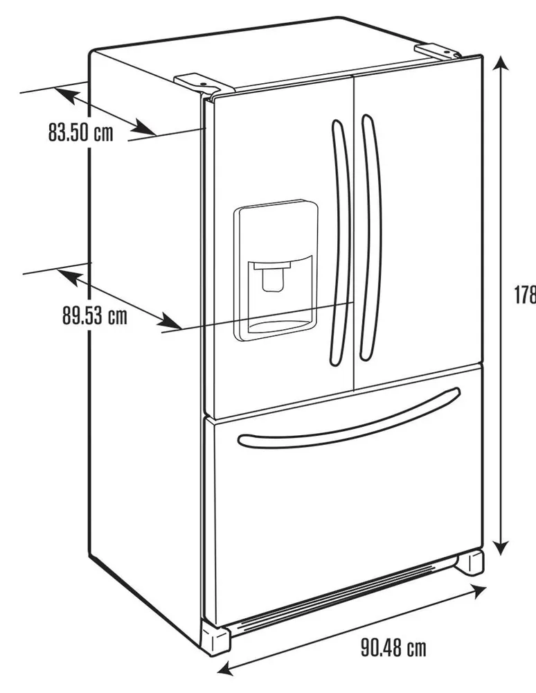 Refrigerador French door Whirlpool 20 pies tecnología no frost MWRF220SEHM