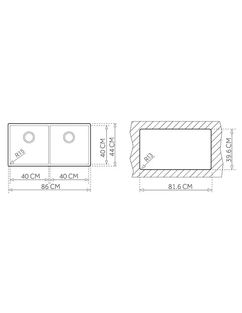 Fregadero Teka 86 cm acero BE LINEA R15 2C 860