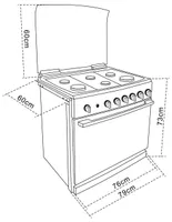 Estufa a gas Teka 79 cm EMGG8660SRX