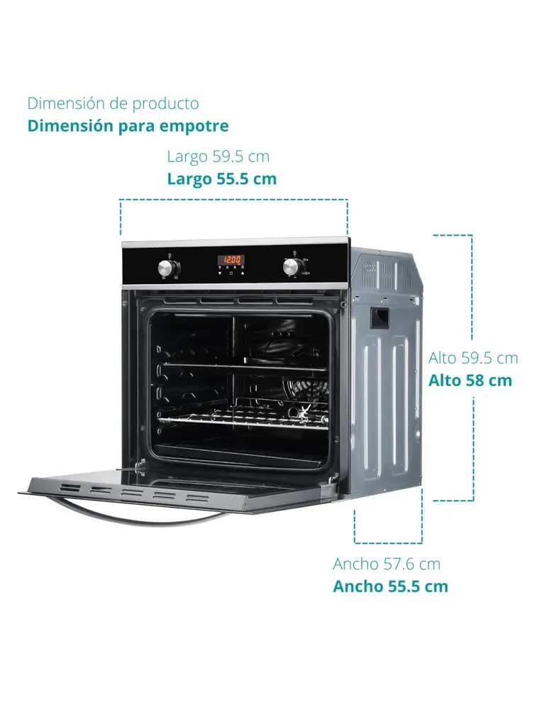 Horno empotrable para gas natural 58 L — Avera