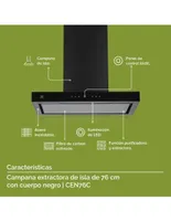 Campana de isla Avera CEN76C de acero inoxidable