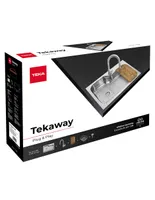 Fregadero de acero inoxidable Teka con escurridor derecho TEKAWAY.DM33.22.1C