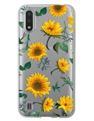 Funda para celular Samsung Flores Girasoles de silicón