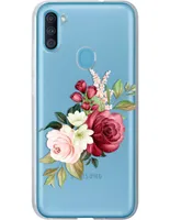 Funda para celular Samsung Flores Guinda de silicón