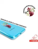 Funda para celular Samsung Flores Guinda de silicón