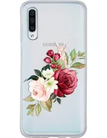 Funda para celular Samsung Flores Guinda de silicón