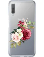 Funda para celular Samsung Flores Guinda de silicón