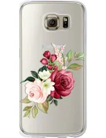 Funda para celular Samsung Flores Guinda de silicón