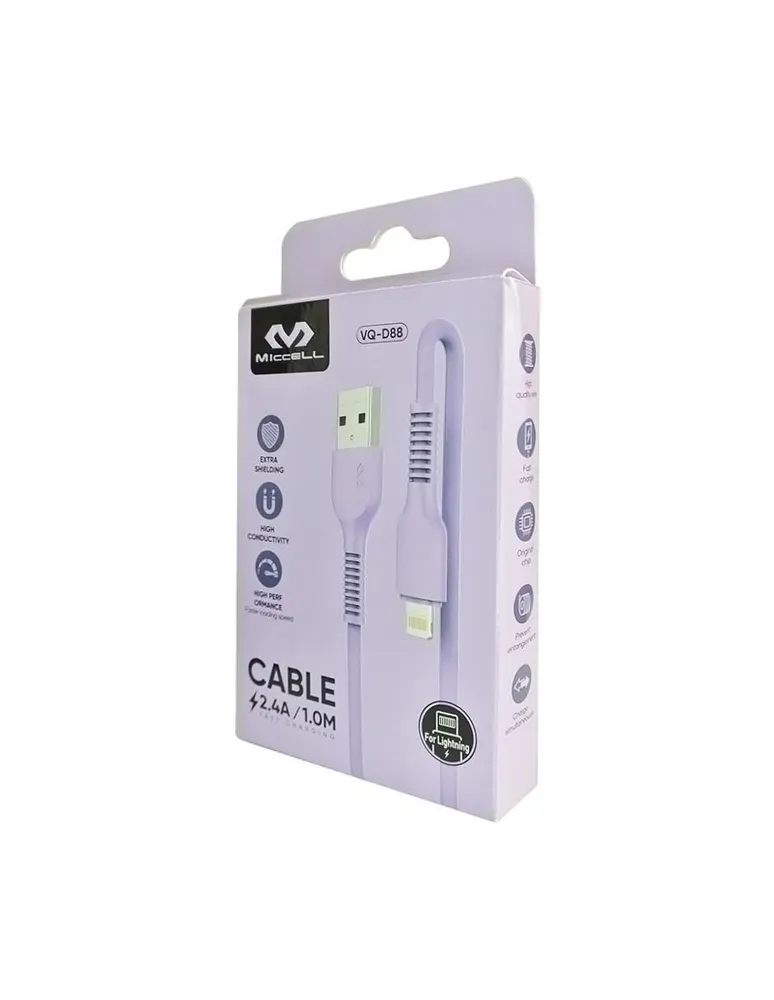 Cable Lightning Miccell a USB A de 1 m