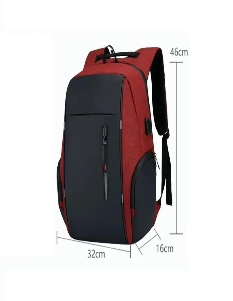 Mochila antirrobo para portátil con carga USB compatible con portátil de  15.6 pulgadas con bloqueo incluido., Rojo