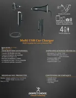 Cargador auto Perfect Choice de 45 W compatible con USB