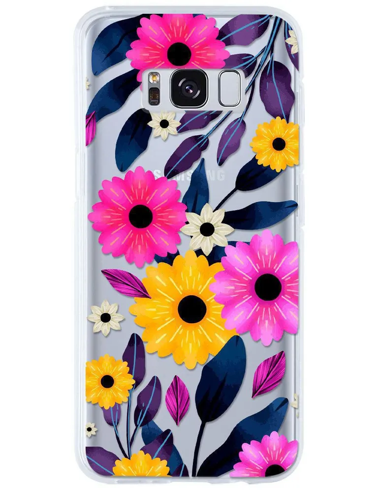 Funda para Celular Samsung Flores de silicón