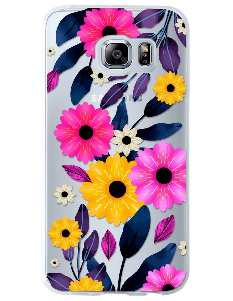 Funda para Celular Samsung Flores de silicón