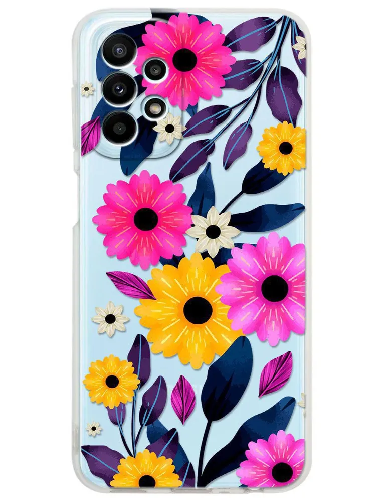 Funda para Celular Samsung Flores de silicón